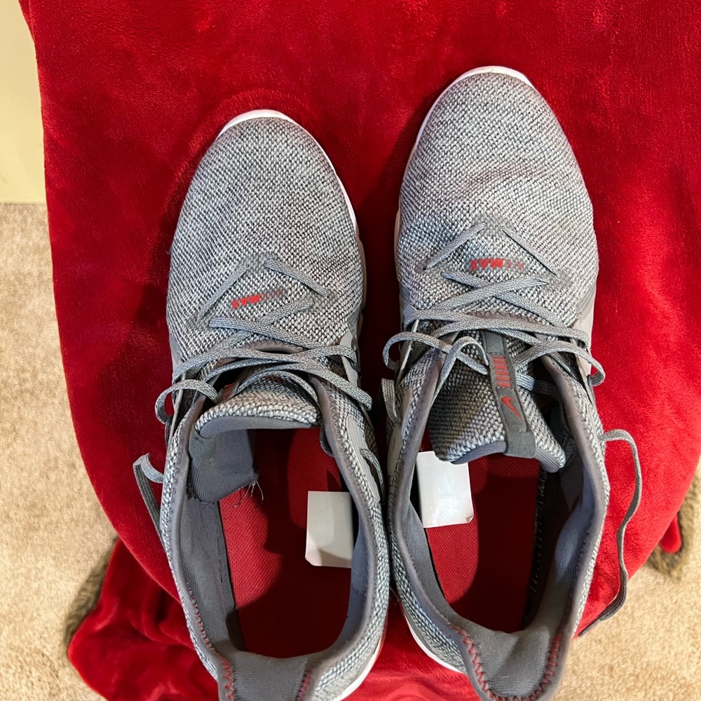Nike, size 14, gray and red